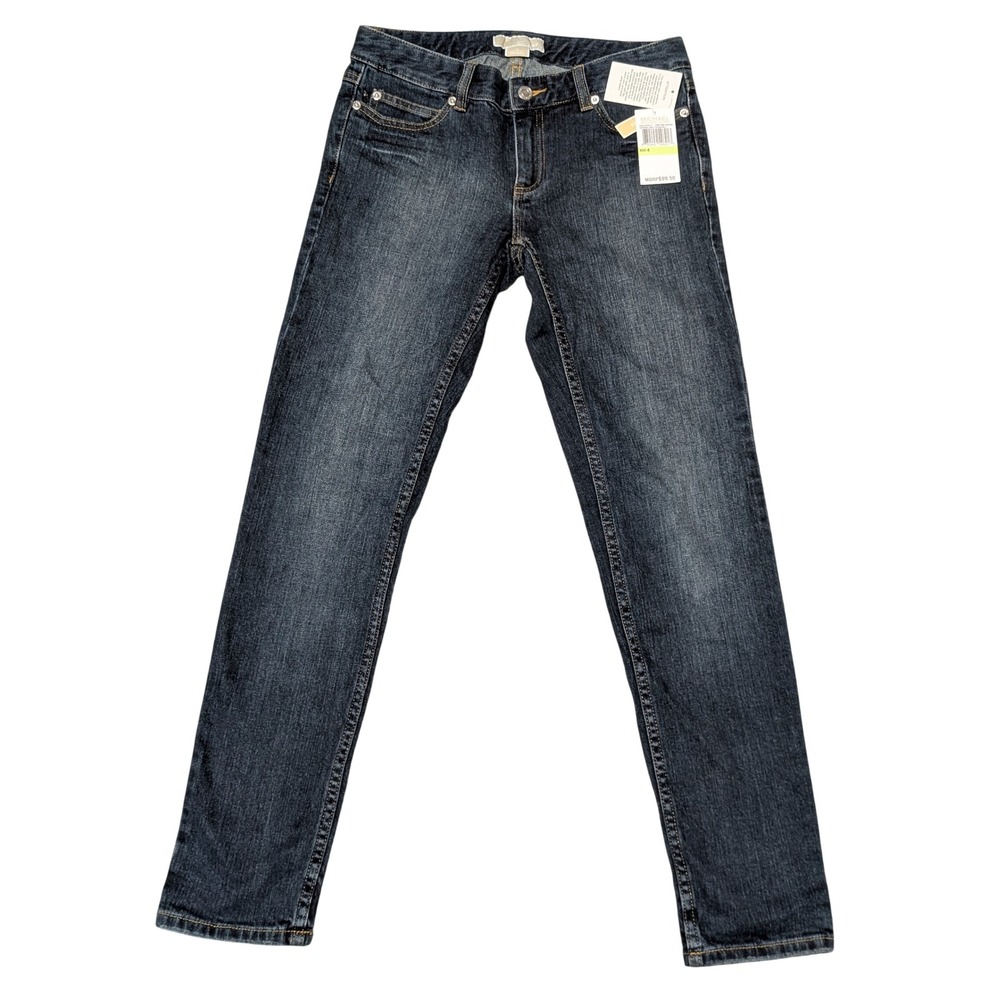 Michael Kors Jeans Womens 4 Blue Dark Indigo Wash Straight Leg Stretch Denim Y2K